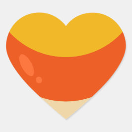 Candy Corn Halloween Herz-Aufkleber