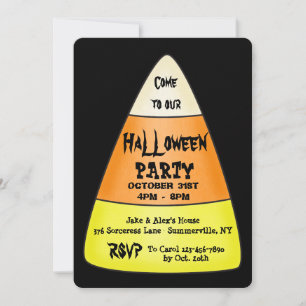 Candy Corn Halloween Party Invitation