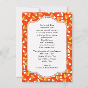 Candy Corn Halloween Party Invitation