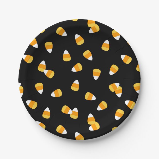 Candy Corn Halloween-Party Pappteller (Vorderseite)