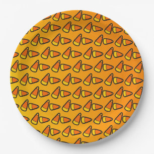 Candy Corn Halloween-Party Pappteller