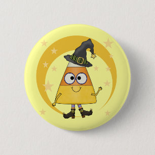 Candy Corn Hexe Halloween Button