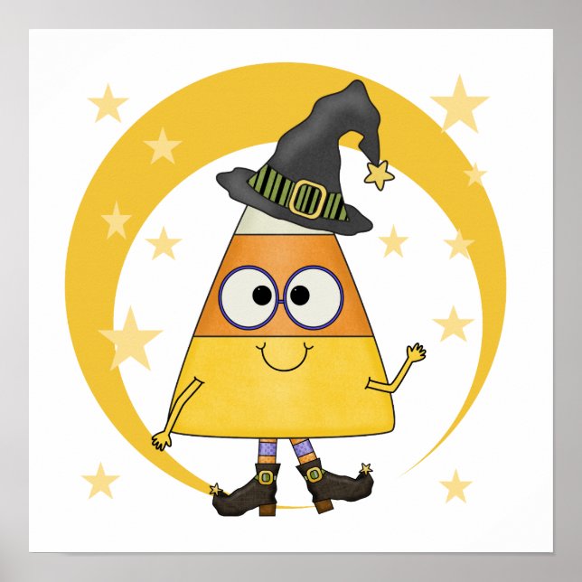 Candy Corn Hexe Halloween Poster (Vorne)