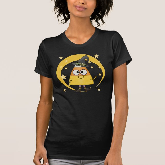 Candy Corn Hexe Halloween T-Shirt (Vorderseite)
