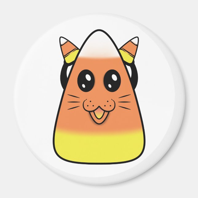 Candy Corn Kitty Magnet (Vorne)