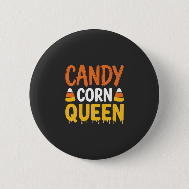 Candy Corn Königin Halloween Grafik_1 Button (Vorderseite)