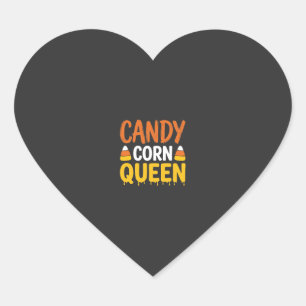 Candy Corn Königin Halloween Grafik_1 Herz-Aufkleber