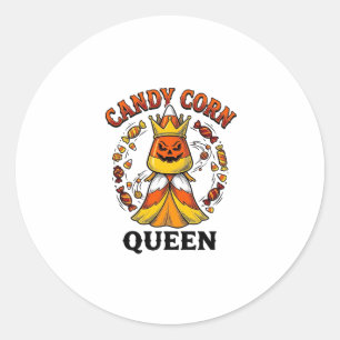 Candy Corn Königin Vintage Halloween Süßigkeiten S Runder Aufkleber