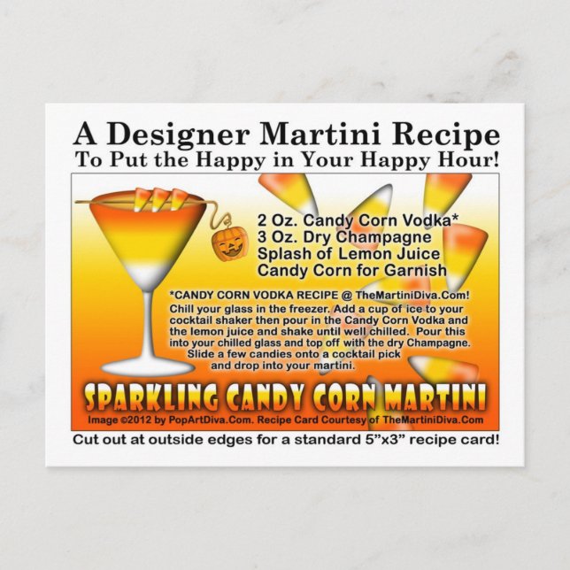 Candy Corn Martini Rezept Postkarte (Vorderseite)