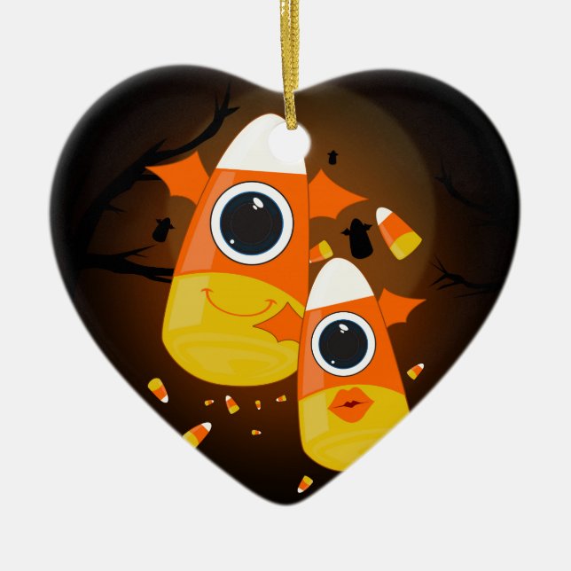 Candy Corn Monsters Keramik Ornament (Vorne)