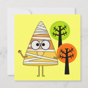 Candy Corn Mummy Halloween Karte