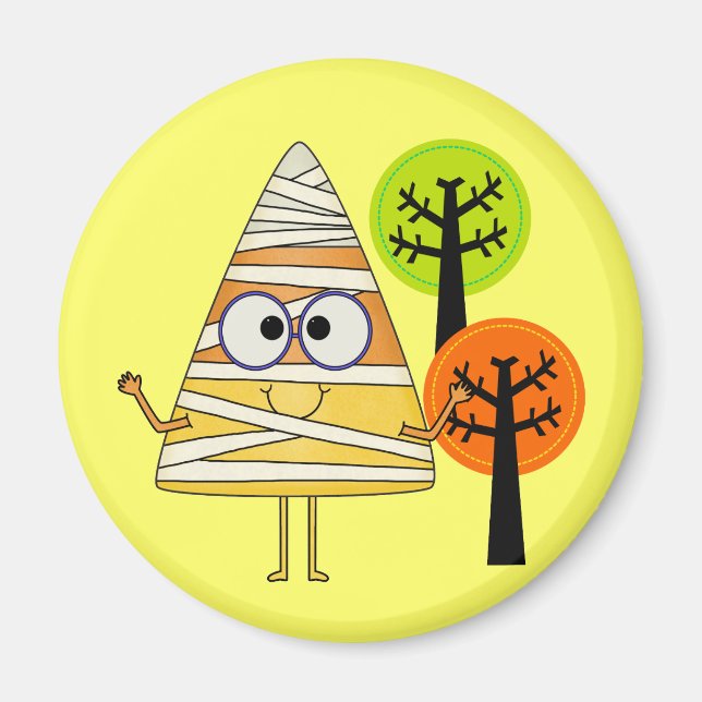 Candy Corn Mummy Halloween Magnet (Vorne)