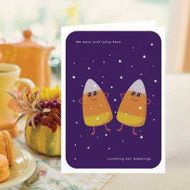 Candy Corn Pair "Counting Our Sessings" Fall Feiertagskarte