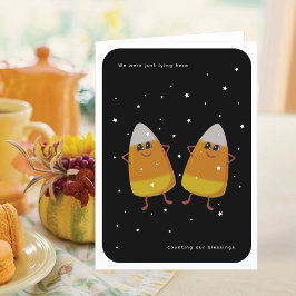 Candy Corn Pair "Counting Our Sessings" Fall Feiertagskarte