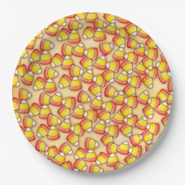 Candy Corn Pappteller (Vorderseite)