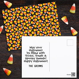 Candy Corn Pattern Halloween Feiertagspostkarte