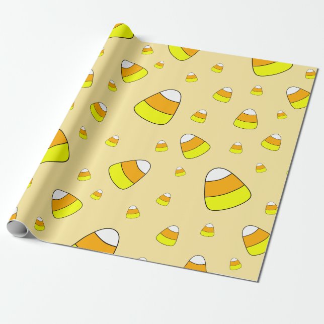 Candy Corn Pattern Halloween Geschenkpapier (Ungerollt)