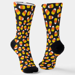 Candy Corn Pattern Halloween Socken