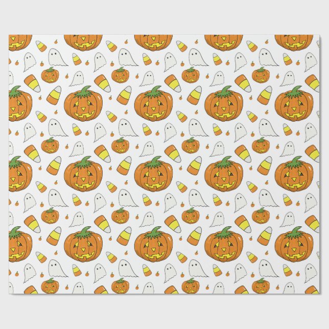 Candy Corn Pattern Wrapping Paper Geschenkpapier (Flach)