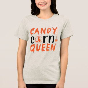 Candy Corn Queen Hexe Halloween Tri-Blend Shirt