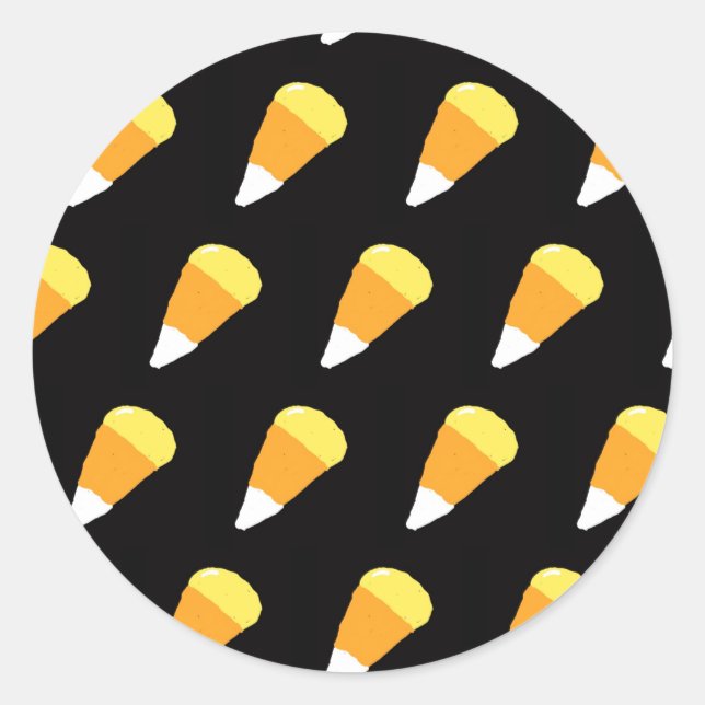 Candy Corn Round Stickers (Gelb, Orange & Weiß) (Vorderseite)