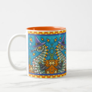 CANDY CORN SEEPFERD WITCH, UNTER DEM MEER HALLOWEE ZWEIFARBIGE TASSE