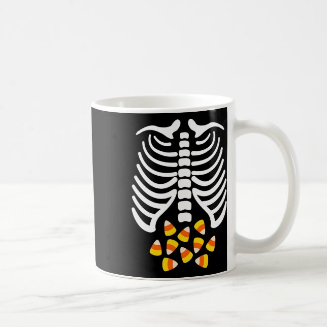Candy Corn Skeleton Rib Cage Halloween Kostüm Kaffeetasse (Rechts)