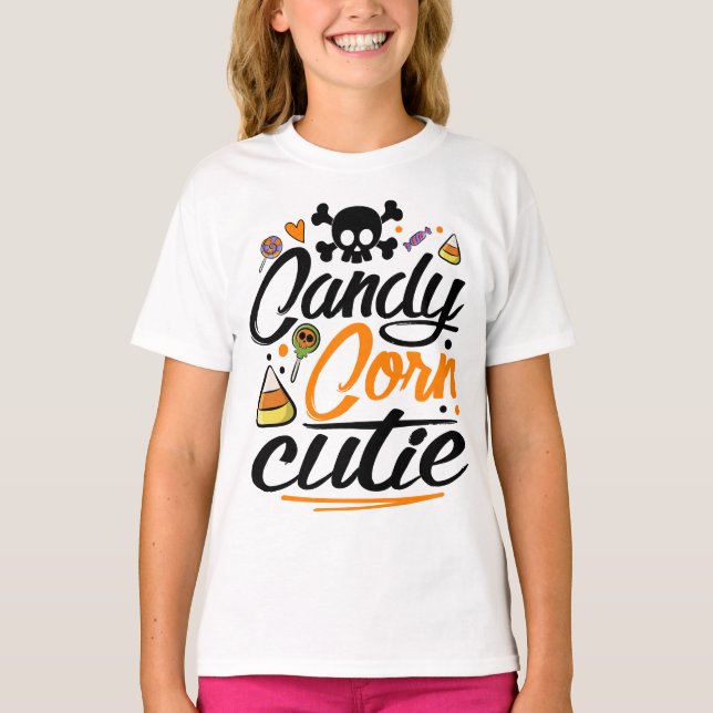 Candy Corn Süsse Halloween Kostüm T-Shirt (Vorderseite)