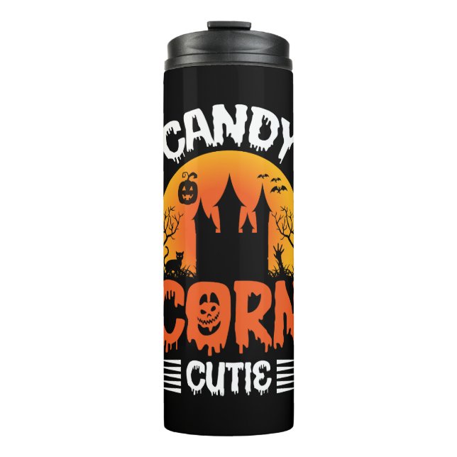 Candy Corn Süsse Halloween Thermosbecher (Vorderseite)