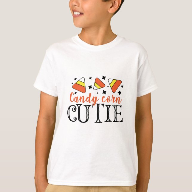 Candy Corn Süsse Halloween Trick oder Trete T-Shirt (Vorderseite)