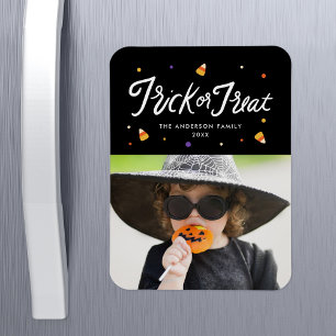 Candy Corn Trick oder Treat Foto Halloween Magnet