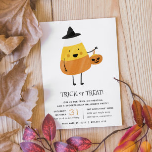 Candy Corn Trick oder Treat Halloween-Party Einladung
