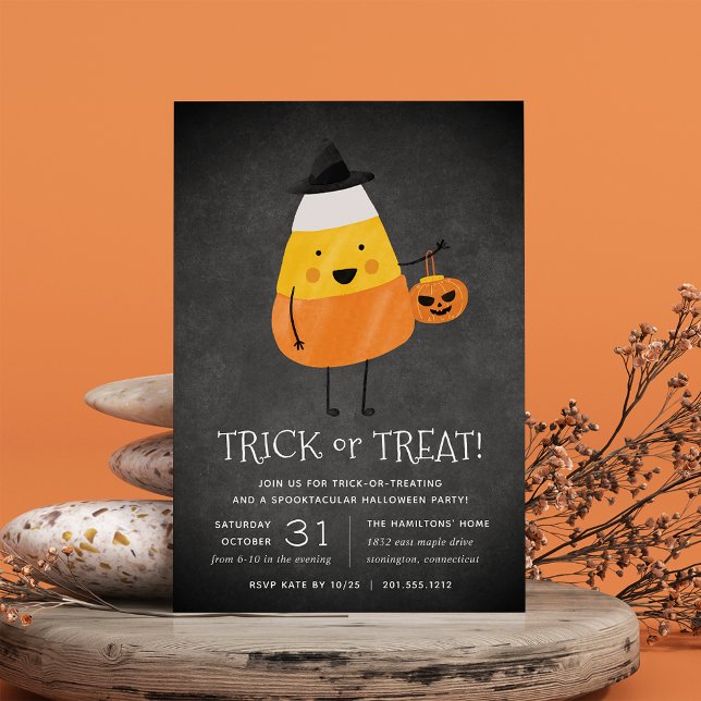 Candy Corn Trick oder Treat Halloween-Party Einladung (Von Creator hochgeladen)