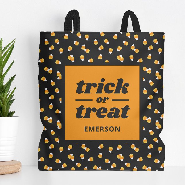 Candy Corn Trick oder Treat Mit Monogramm Hallowee Tasche (Von Creator hochgeladen)