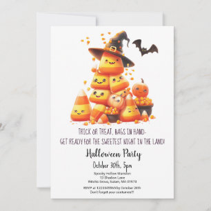 Candy Corn Trick oder Treat Pumpkins Halloween-Par Einladung