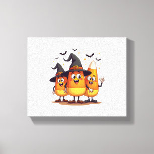Candy Corn Trio - Funny Halloween Characters Leinwanddruck