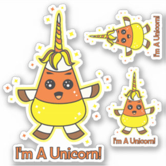 Candy Corn Unicorn Aufkleber