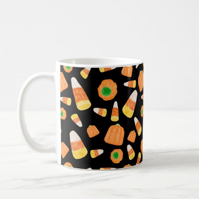 Candy Corns und Pumpkins Tasse (Links)