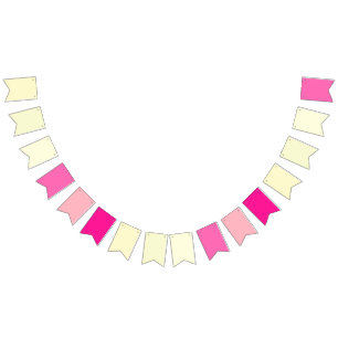 Candy Crush Theme Lemon Yellow to Candy Pink Wimpelkette