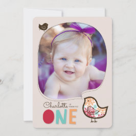 Candy Damask Chicks Girl 1. Geburtstag Party laden Einladung