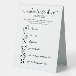 Candy Dice Editable Spiel Valentine's day sign Tischaufsteller