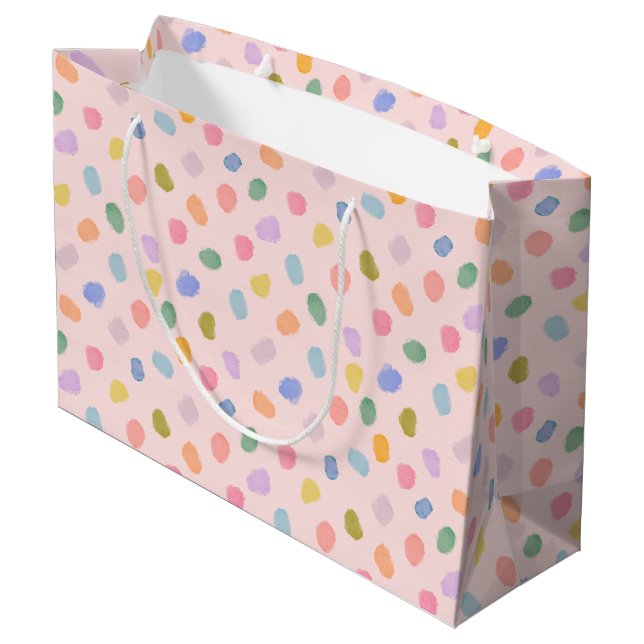 Candy dots Geschenktasche Große Geschenktüte (Rückseite Schrägansicht)