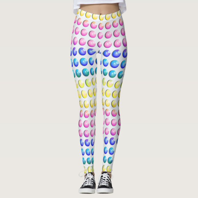 Candy Dots Pastel Candy Color Polka Dotted Leggings (Vorderseite)