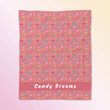 Candy Dreams Coral Rosa personalisierte Flanelldec
