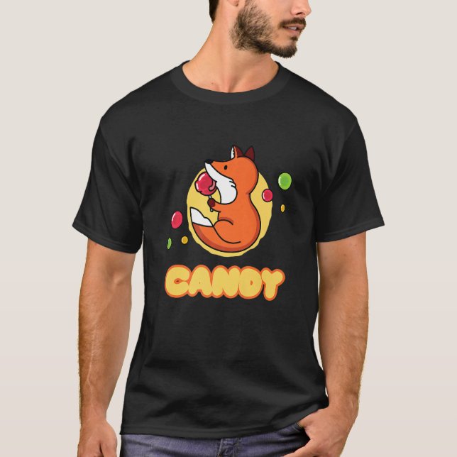 Candy Fox Candy Lollipop Sweets Premium T-Shirt (Vorderseite)