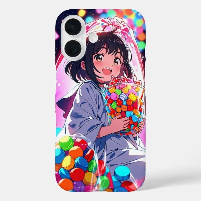 Candy Ghost Girl iPhone 16 Hülle (Rückseite)