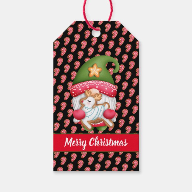 Candy Gnome passen Farbe und Text an Geschenkanhänger (Vorderseite)