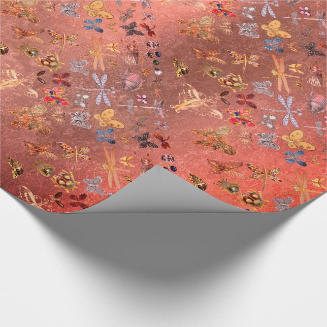 Candy Gold Meadow Butterfly Insekten Edelsteine Di Geschenkpapier (Ecke)
