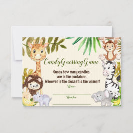 Candy Guessing Game, Safari Baby Dusche, Jungle