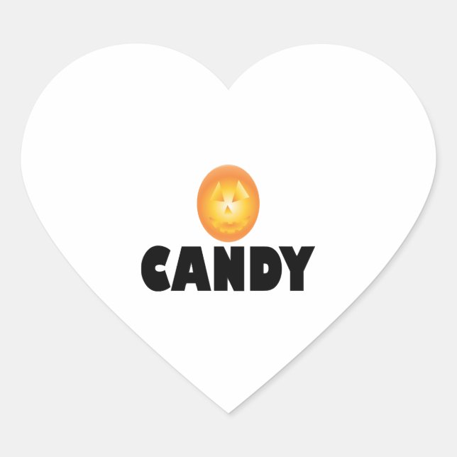 Candy Halloween Herz-Aufkleber (Vorderseite)